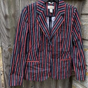 Talbots size 8 cotton striped blazer!